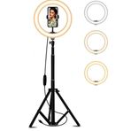 coverzone Youtuber LED Işıklı Halka 13 inch Selfie Yayıncı Makyaj Işığı 210 cm Tripod