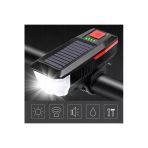Coverzone Yüksek Parlaklık Led Bisiklet Ön Lambası Usb Solar Şarjlı Sesli Uyarılı Gidon Montaj | Ly-17