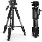 CoverZone Zomei Q111 Kamera Tripodu Cep Telefonu Alüminyum Alaşım Seyahat Tripodu Hafif Kamera Ayaklı Tripod 3 Yönlü Döner Başlık Hızlı Değiştirme Plakası Cep Telefonu Tutucu ve Çanta 47 – 140 cm - Gri