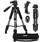 coverzone Zomei Q111 Kamera Tripodu Cep Telefonu Tutuculu + Uzaktan Kumanda, Alüminyum Alaşım Hafif Kamera Ayaklı Tripod 3 Yönlü Döner Başlık Hızlı Değiştirme Plakası ve Çanta 47 – 140 cm Gri Renk