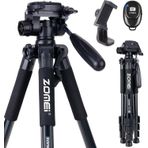 coverzone Zomei Q111 Kamera Tripodu Cep Telefonu Tutuculu + Uzaktan Kumanda, Alüminyum Alaşım Hafif Kamera Ayaklı Tripod 3 Yönlü Döner Başlık Hızlı Değiştirme Plakası ve Çanta 47 – 140 cm Siyah Renk