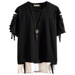 Covisoty Erkek Tişörtleri Harajuku Streetwear Hip Hop Kısa Kollu Moda Tişörtler Erkekler için, siyah, M