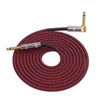Coviya 3 Metre / 10 Ayaklar Enstrüman Ses Gitar Kablo Kordon 1/4 Inç Düz Sağ açılı Altın kaplama TS Fişler PVC Örgülü Kumaş Ceket Elektro Gitar Bas Mikser Amplifikatör için Ekolayzır