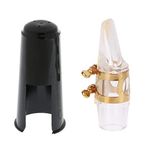 Coviya Alto Saxophone Transparent Mouthpiece E flat Crystal Mouthpiece Kit Set with Cap/Clip/Reed Portable for Music Player