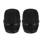 Coviya Metal Mikrofon Mesh Grille Değiştirme İç Köpük Cam Pop Filtresi ile Uyumlu BBS K100 / K200 / K300 / 4100/4500 Kablosuz Mikrofonlar Siyah Paketi 2 adet