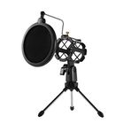 Coviya Mini Masaüstü Mikrofon Standı + Şok Dağı Mic Tutucu + Stüdyo Kayıt Online Yayın için Pop Filtre Kiti Sohbet Sohbet Singing toplantı