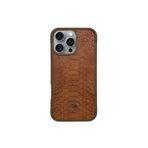 Covpor Kılıf Pu Deri Timsah Tasarım Business Knight Kapak Kahverengi iPhone 16 Pro ile uyumlu