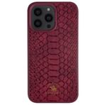 Covpor Kılıf Pu Deri Timsah Tasarım Business Knight Kapak Kırmızı Iphone 14 Pro ile uyumlu