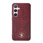 Covpor Kılıf Pu Deri Timsah Tasarım Business Knight Kapak Kırmızı Samsung Galaxy S24 ile uyumlu