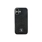 Covpor Kılıf Pu Deri Timsah Tasarım Business Knight Kapak Siyah Iphone 16 ile uyumlu