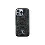 Covpor Kılıf Pu Deri Timsah Tasarım Business Knight Kapak Siyah iPhone 16 Pro ile uyumlu