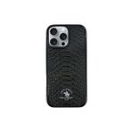 Covpor Kılıf Pu Deri Timsah Tasarım Business Knight Kapak Siyah iPhone 16 Pro Max ile uyumlu