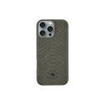 Covpor Kılıf Pu Deri Timsah Tasarım Business Knight Kapak Titan Gri iPhone 16 Pro ile uyumlu