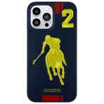 Covpor Kılıf Pu Deri Üzeri Dikişli Garner Desenli Kapak Lacivert Iphone 13 Pro Max ile uyumlu