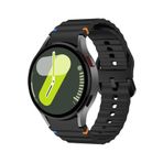 Covpor Wave Soft Silikon Kordon Spor Siyah Samsung Galaxy Watch 7 6 5 4 FE 40 44 mm Classic 42 43 46 47 mm ile uyumlu