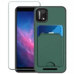 Covthch Cloud Mobile Stratus C7 Ekran Koruyucu Cloud Stratus C7 5.5" Kılıf Stratus C7 Kılıf Kapak [Kredi Kartı Tutuculu Cüzdan Kapağı Silikon Kauçuk İnce İnce] -Yeşil