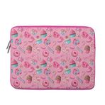 CowCow Cupcakes Donuts Laptop Kol Çantası MacBook Air/Pro, 13-13.3 inç Dizüstü Bilgisayar ile Uyumlu, MacBook Pro 14 İnç, MacBook Air M2 Kol 13 İnç ile Uyumlu, Cepli Kanvas Koruyucu Kılıf