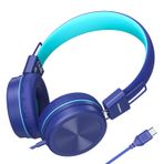 Cowyawn Okul için USB Tip C Çocuk Kulaklığı, 94dB Hacim Sınırlı, Kablolu Yürümeye Başlayan Çocuk Kulaklıkları, HD Stereo Ses, Katlanabilir Hafif Kulak Üstü Kablolu Kulaklıklar