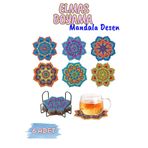 COZ TEA Elmas Boyama Bardak Altlığı Hobi Seti Mandala Desen(Metal Standlı)