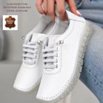 Cozi Company Hakiki Deri Inanılmaz Esnek Kadın Günlük Casual Ayakkabı Babet - Beyaz
