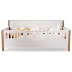 Cozibo Strada Star Montessori Karyola Bebek Montessori 96X196 cm - Beyaz - Ceviz - 90 x 190 cm