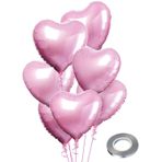 CozoFluv 25 parça 45,72 cm kalp balonları folyo balonlar kalp şeklinde helyum balonlar kalp balonları doğum günü sevgililer günü düğün nişanı için (pembe)