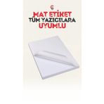 ÇÖZÜM KAĞIT Yapışkanlı Mat Etiket Kartuşlu Mürekkepli Tüm Yazıcılara Uygun Sticker A4 100 Adet