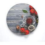 Cozy Co: Temperli Cam Daire Kesme ve Sunum Tablası, Kesme Tahtası, Kesme Tablası, Sunumluk, CKT011 - 35 x 35 cm