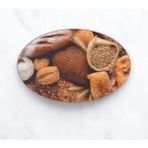 Cozy Co: Temperli Cam Elips Kesme ve Sunum Tablası, Kesme Tahtası, Kesme Tablası, Sunumluk, CKT004 - 25 x 40 cm