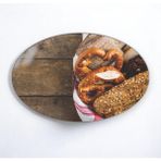 Cozy Co: Temperli Cam Elips Kesme ve Sunum Tablası, Kesme Tahtası, Kesme Tablası, Sunumluk, CKT010 - 20 x 35 cm