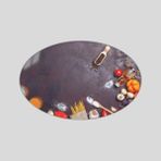 Cozy Co: Temperli Cam Elips Kesme ve Sunum Tablası, Kesme Tahtası, Kesme Tablası, Sunumluk, CKT021 - 20 x 35 cm