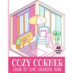 Cozy Corner Color by Line Coloring Book: Thick and Bold Colored Outlines for Easy Coloring
