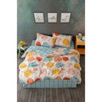 Cozy Home Çift Kişilik Lastikli Çarşaflı Nevresim Takımı Modern Mint Çok Renkli