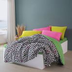 Cozy Home Popping Colors Çift Kişilik Lastikli Çarşaflı Nevresim Takımı Dazzle Yeşil - 200 x 220 cm