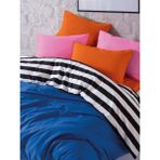 Cozy Home Popping Colors Çift Kişilik Lastikli Çarşaflı Nevresim Takımı Dusk Mavi 180X200 - 180 x 200 cm