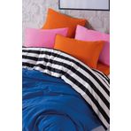 Cozy Home Popping Colors Çift Kişilik Lastikli Çarşaflı Nevresim Takımı Dusk Mavi