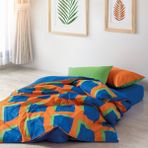 Cozy Home Popping Colors Tek Kişilik Lastikli Çarşaflı Nevresim Takımı Venus Mavi - 160 x 220 cm