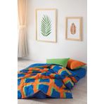 Cozy Home Popping Colors Tek Kişilik Lastikli Çarşaflı Nevresim Takımı Venus Mavi