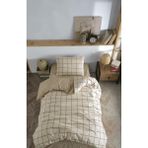Cozy Home Tek Kisilik Lastikli Carsafli Nevresim Takimi Kare Krem