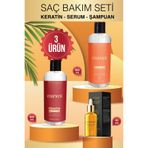 Cozyce Brezilya Fönü Keratin 500ML + Argan Saç SERUMU30ML + Argan Yağı & Keratin Tuzsuz Şampuan 500 ml