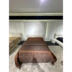 Cozze Mobilya Nuvola Bukle Kumaş Puf Tasarım Bazalı Çift Kişilik Karyola - Beyaz - 120 x 200 cm