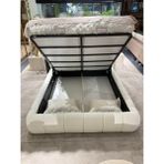Cozze Mobilya Teddy Bukle Kumaş Modern Bazalı Çift Kişilik Karyola - Beyaz - 120 x 200 cm