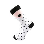 Cozzy Socks Beyaz Siyah Puantiyeli Soket Çorap