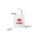Cpost Eczane Poşeti Bez Kalp Temalı Yumuşak Sap Eczane Çantası 30x35cm (25 Adet)