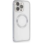 CPT90 iPhone 15 Pro Max Kılıf Metal Bumper Magneticsafe Kapak - Gri