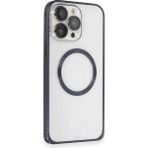 CPT90 iPhone 15 Pro Max Kılıf Metal Bumper Magneticsafe Kapak - Lacivert