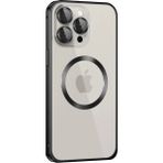 CPT90 iPhone 15 Pro Max Kılıf Metal Bumper Magneticsafe Kapak - Siyah