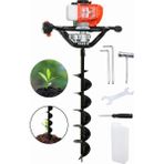 CQ205 Benzinli Toprak Burgu Fidan Ekme Makinası 150MMX100CM Burgu Uc 52CC 2.5hp