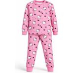 CQCQ Kız Çocuk Sevimli Kedi Desenli Pembe Pijama Takımı %100 Pamuklu - 11 - 12 Yaş