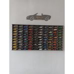 Cr Design Ahşap Araba Rafı 100 'lü Dekoratif Eskitme Siyah 1/64 (Hotwheels ve Matchbox Arabalar Için Uygundur)